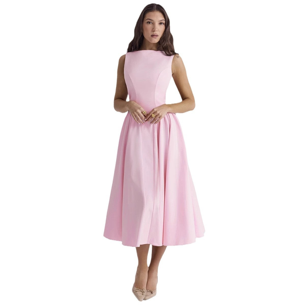 Damen Elegantes Midi-Kleid Ausgefallener Schnitt Norvielle