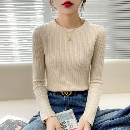 Damen Feinstrickpullover Rippstruktur Rundhalsausschnitt Norvielle