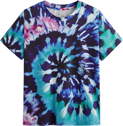 Damen Tie-Dye T-Shirt Baumwolle Bunt