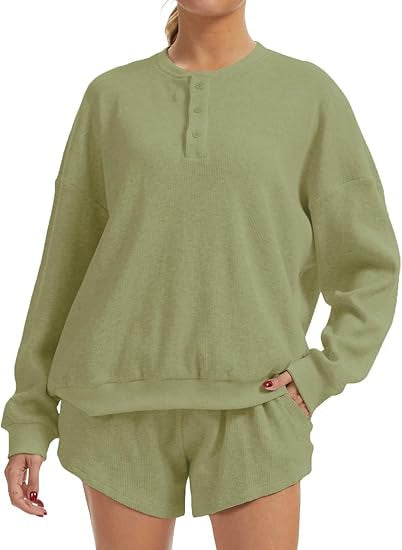 Damen Oversized Pullover Shorts Set Norvielle