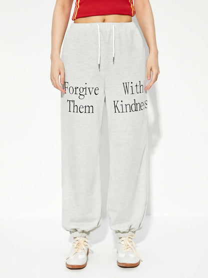 Damen Jogginghose Elastischer Bund Grafisches Print