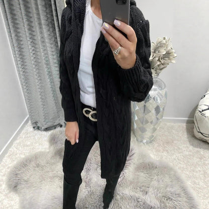 Damen Grobstrick-Cardigan mit Zopfmuster und Taschen Norvielle
