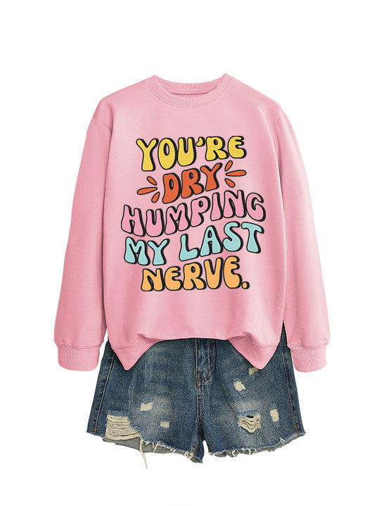 Damen Sweatshirt Comic-Slogan Lässig Norvielle