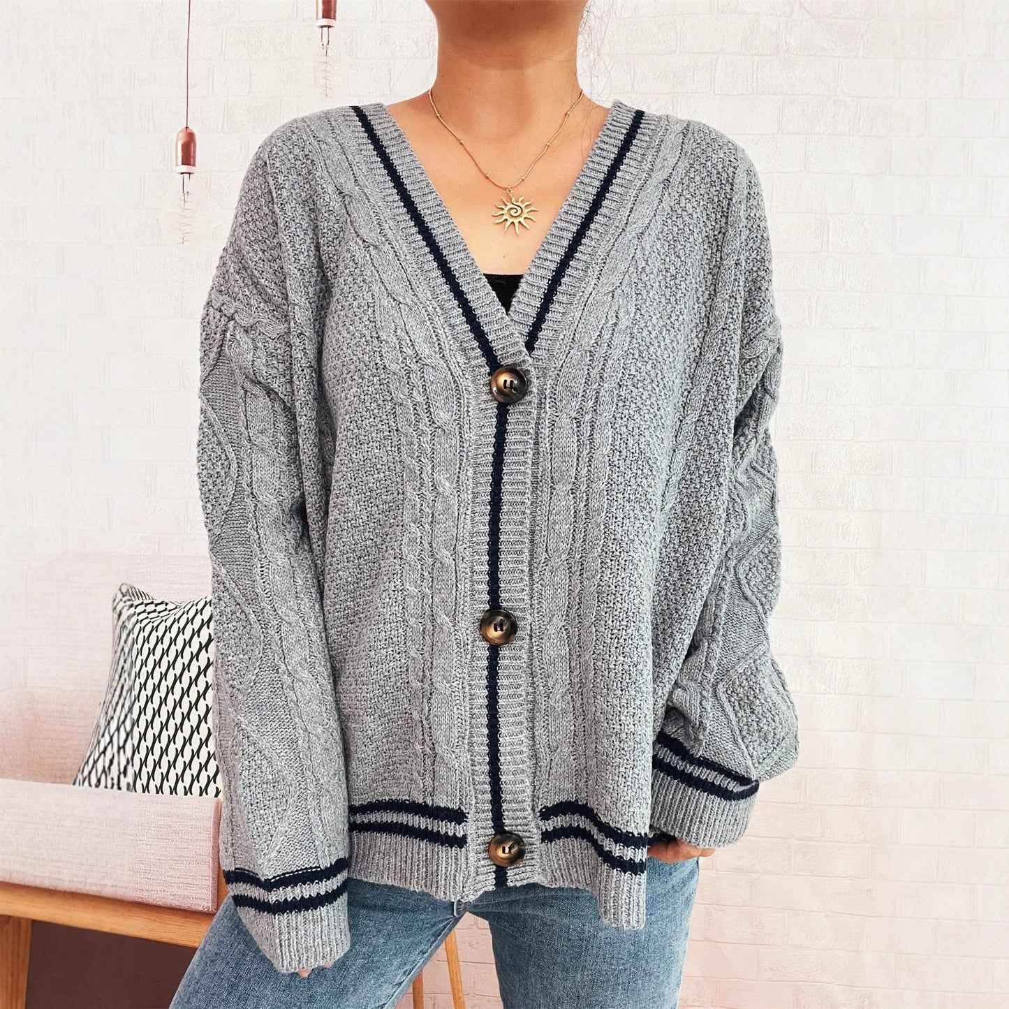 Damen Strickjacke Auffällige Sterne Norvielle