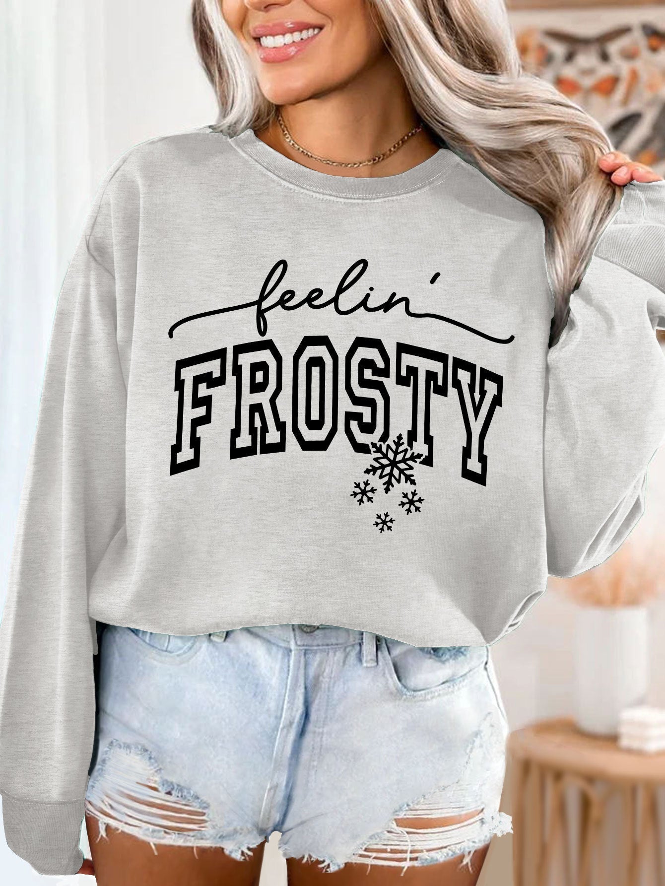 Damen Sweatshirt Grafik-Aufdruck Norvielle