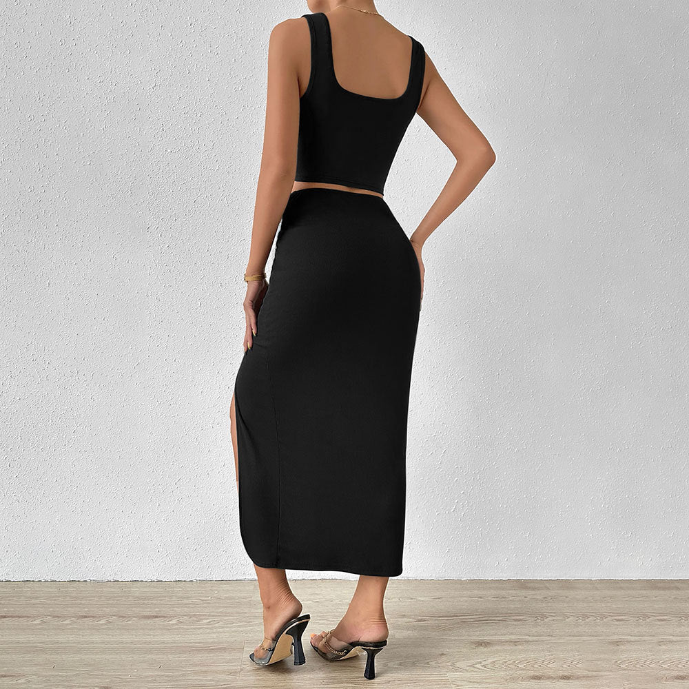 Damen Wickelkleid Asymmetrischer Schlitz Knötchen-Detail Norvielle