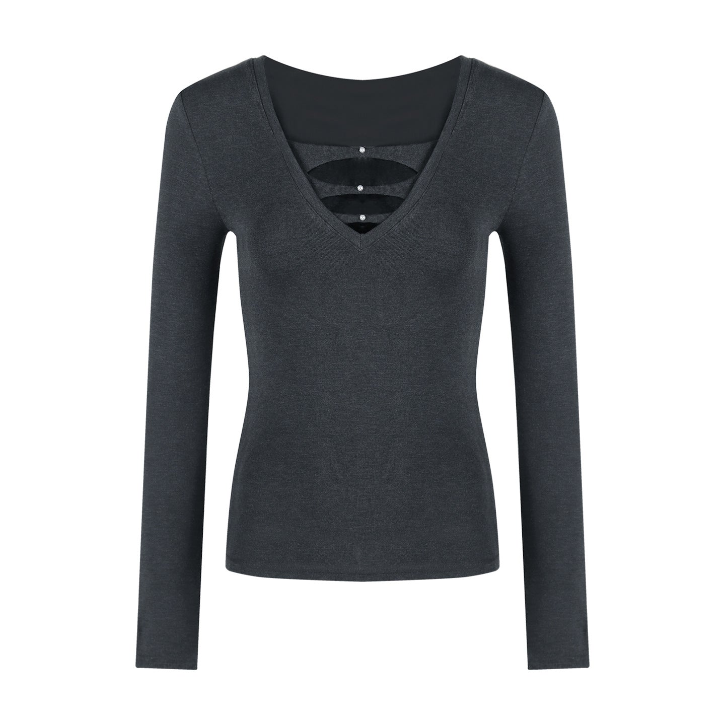 Damen Langarmshirt Cut-Out-Design Figurfreundlich Norvielle