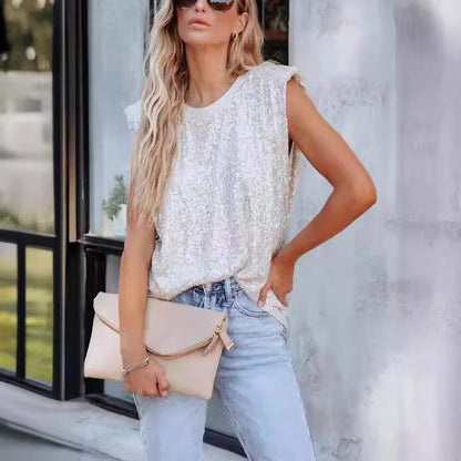 Damen Rundhalsbluse Glitzernd Norvielle - Norvielle