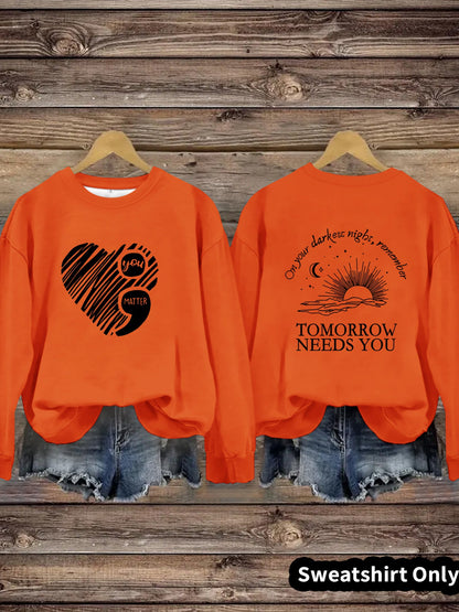 Damen Sweatshirt Großes Herzmotiv Norvielle