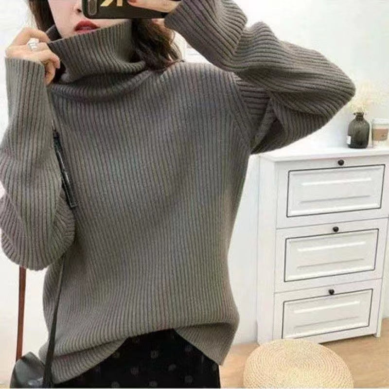 Damen Rollkragenpullover feiner Rippstrick Norvielle