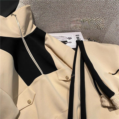 Damen Kapuzenpullover Reißverschluss Kontrastdetails Norvielle