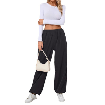 Damen Freizeithose Bequem Weites Bein Tunnelzug Norvielle