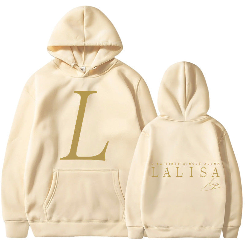 Damen Kapuzensweater mit Initialen-Print und Kängurutasche Norvielle