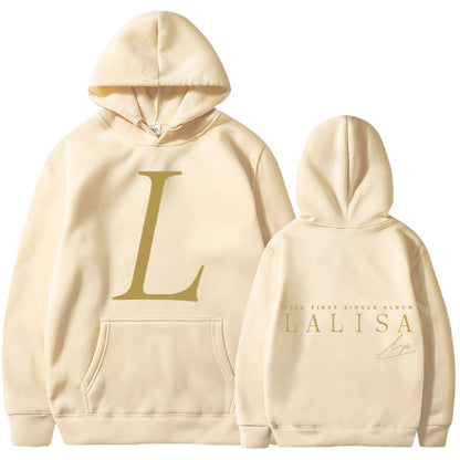 Damen Kapuzensweater mit Initialen-Print und Kängurutasche Norvielle