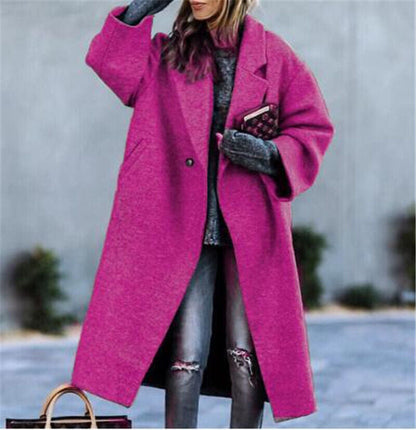 Damen Oversized Wollmantel Klassisches Design