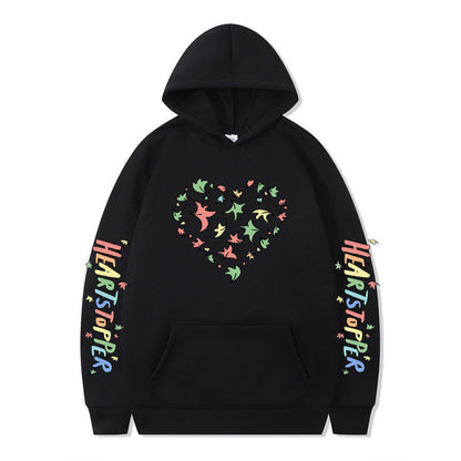 Damen Kapuzenpullover Herz- und Blattmotiv Norvielle