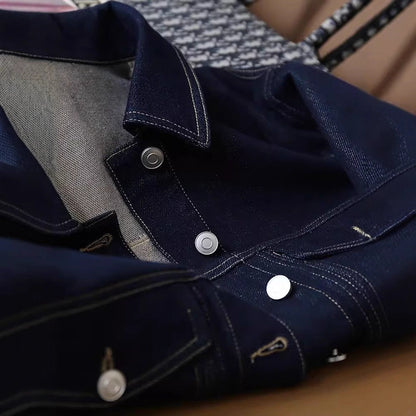 Damen Denimjacke Modisch Dekorative Taschen