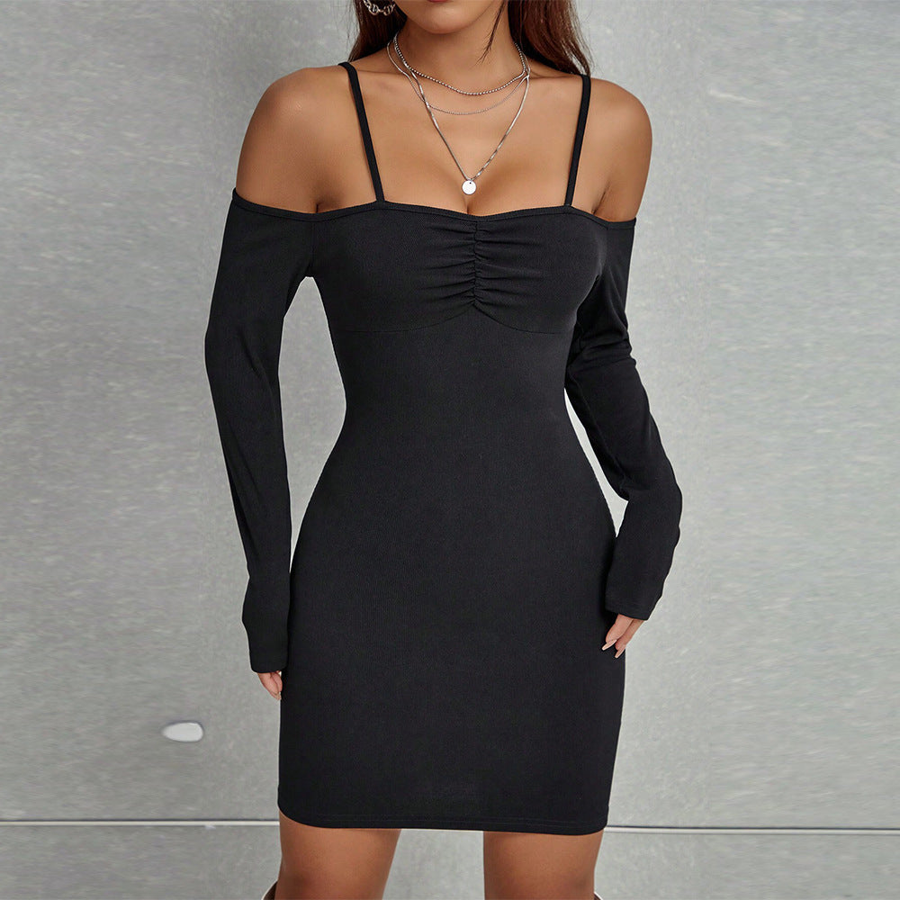 Damen Off-Shoulder Minikleid mit Rüschendetail Elegantes Kleid