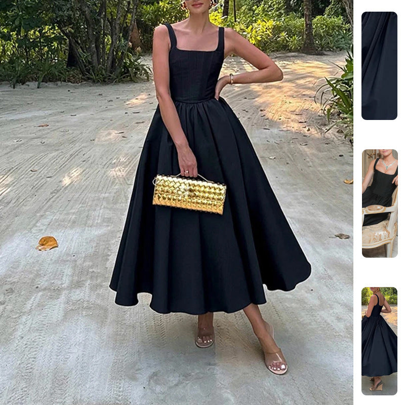 Damen Maxikleid A-Linie Quadrat-Ausschnitt Norvielle - Norvielle