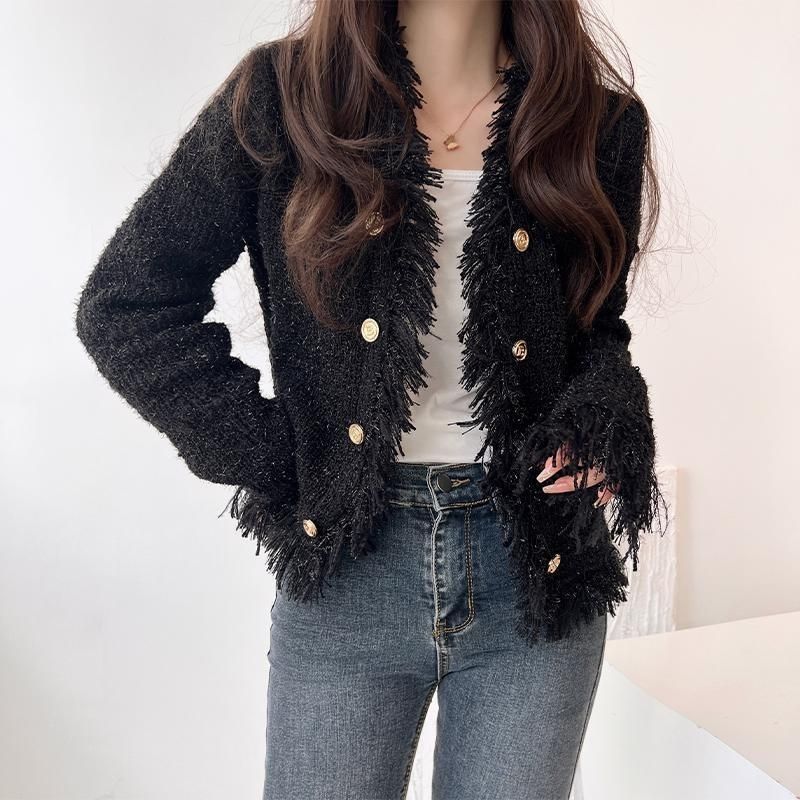Damen Strickjacke mit Fransen