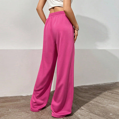Damen Sporthose Weit Elastischer Bund Bequeme Seitentaschen