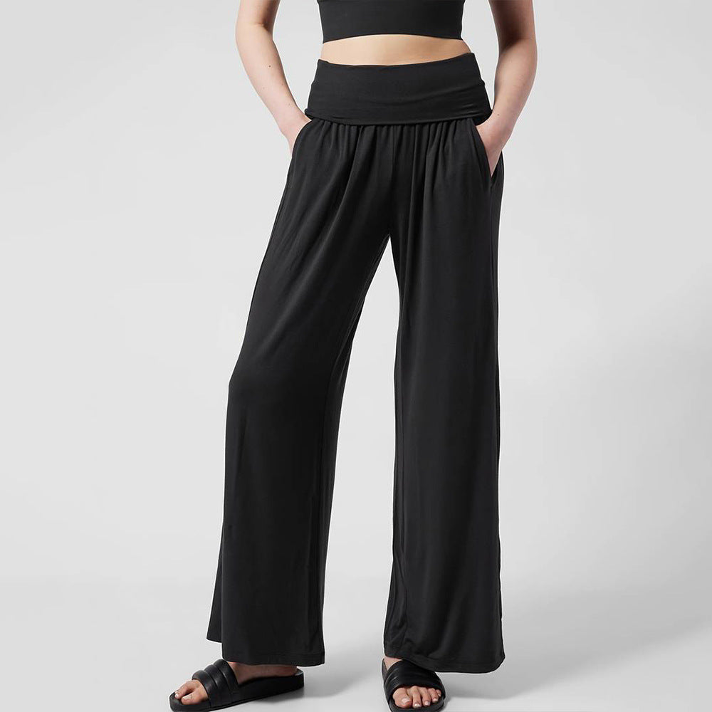 Damen Jerseyhose Elastischer Bund Hochtailliert