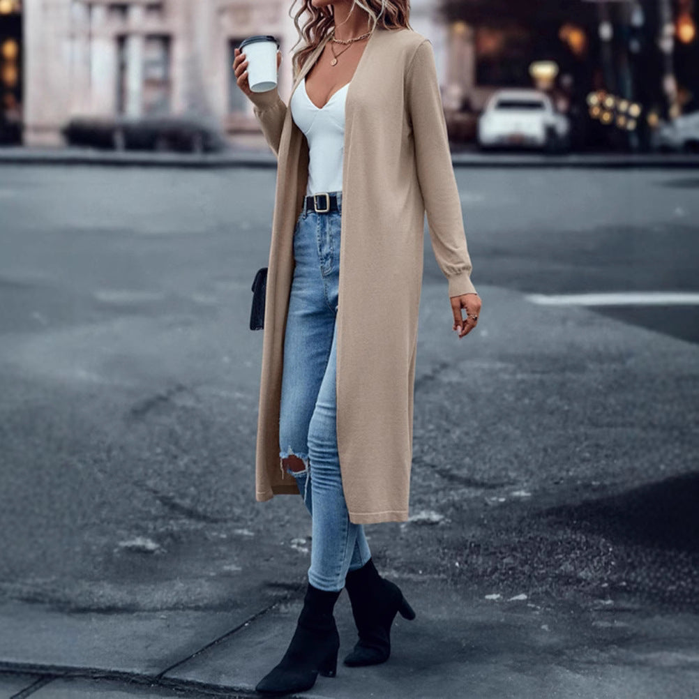 Damen Strickmantel Offen Norvielle Elegantes Design