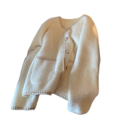 Damen Strickjacke mit Perlenverzierungen Elegantes Design