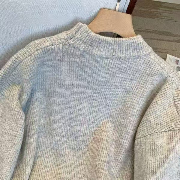 Damen Oversized Strickpullover Ribstruktur Norvielle