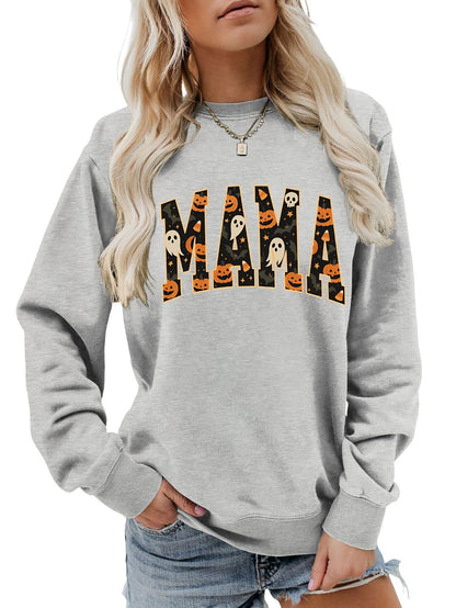 Damen Sweatshirt Halloween-Design Baumwolle Bequem