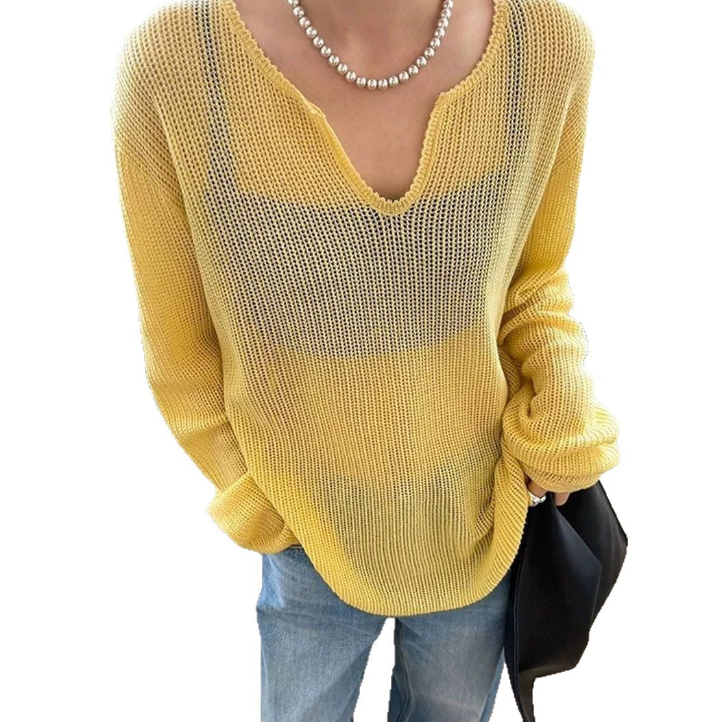 Damen Pullover V-Ausschnitt Lässig Norvielle