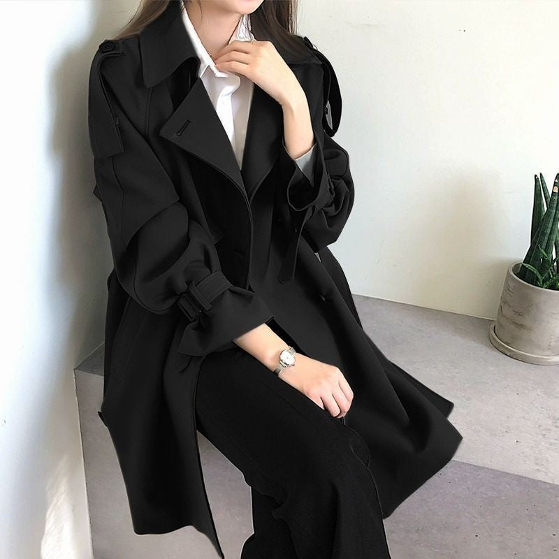 Damen Trenchcoat Strukturiert Anthrazit Norvielle - Norvielle
