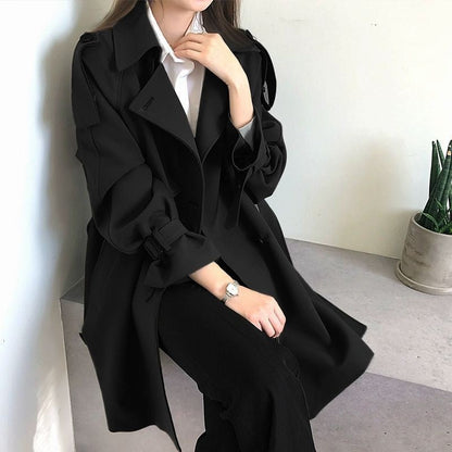 Damen Trenchcoat Strukturiert Anthrazit Norvielle - Norvielle