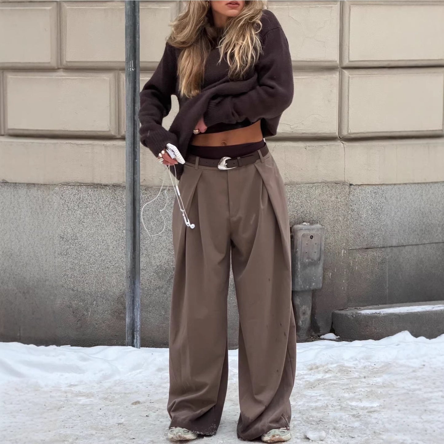 Damen Hochtaillierte Hosen Norvielle