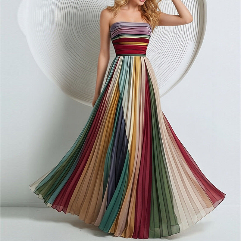 Damen Maxikleid Fließend Raffinierte Farbverläufe Norvielle