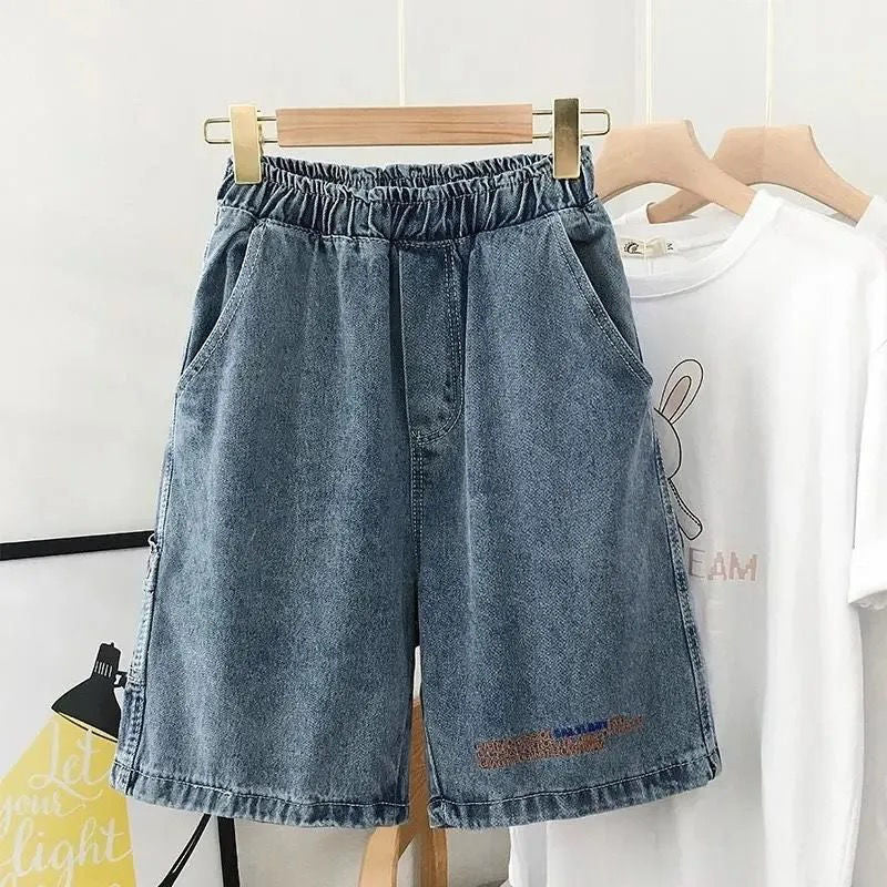 Damen Denim-Shorts Elastischer Bund