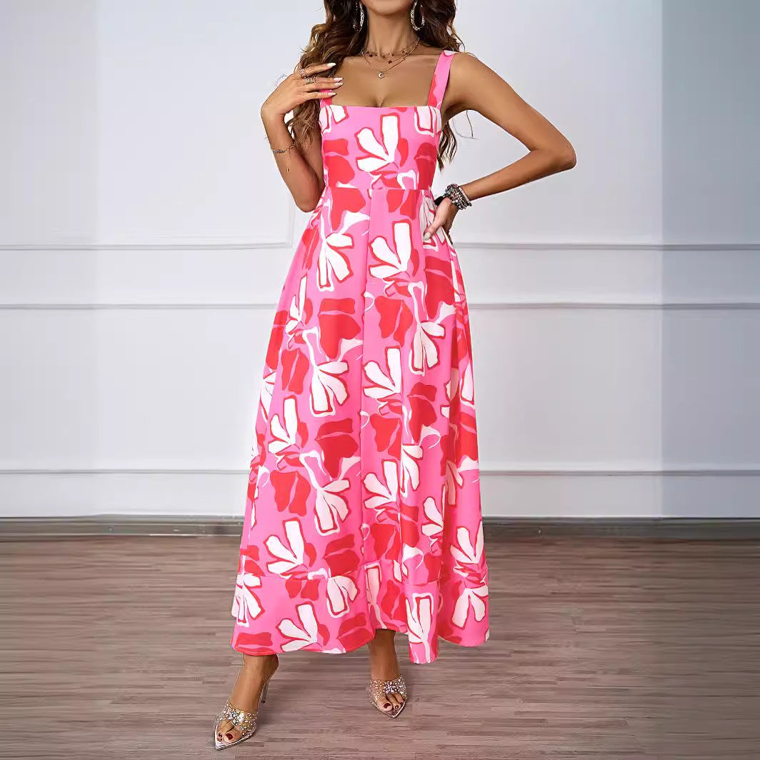 Damen Maxikleid Floralmuster Raffinierte Träger Norvielle