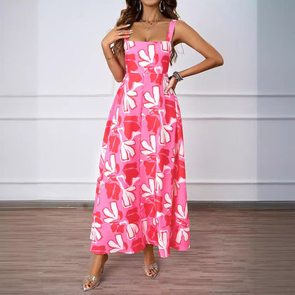 Damen Maxikleid Floralmuster Raffinierte Träger Norvielle