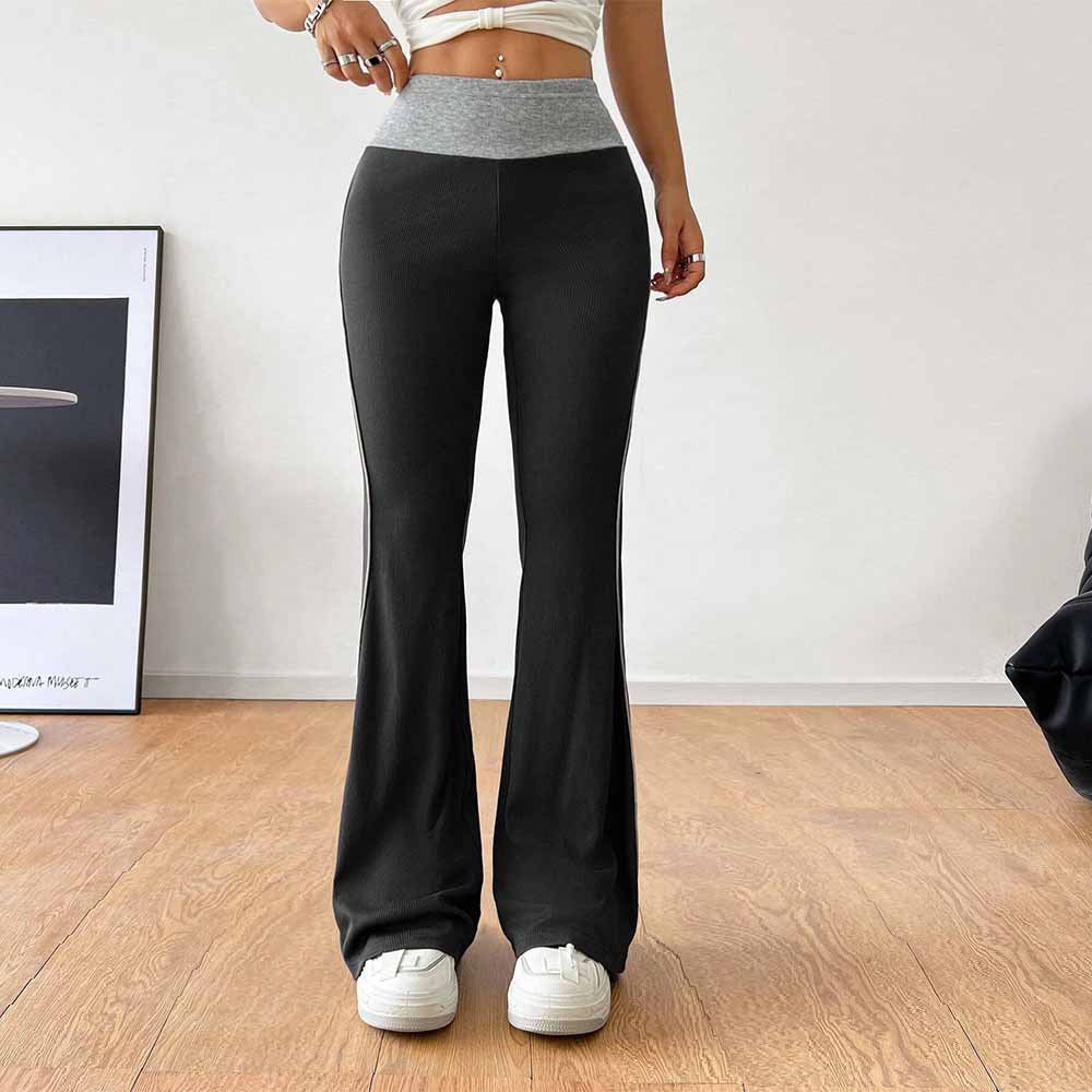 Damen Flared-Hose Hochwerder mit Kontraststreifen