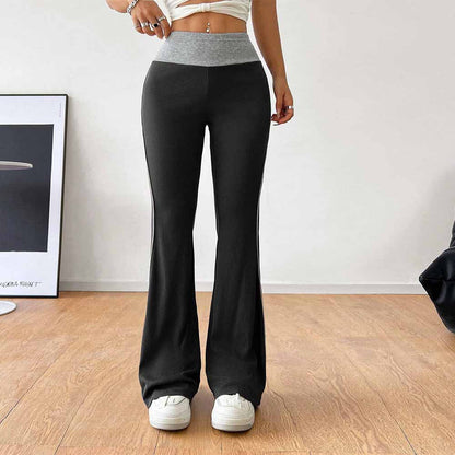 Damen Flared-Hose Hochwerder mit Kontraststreifen