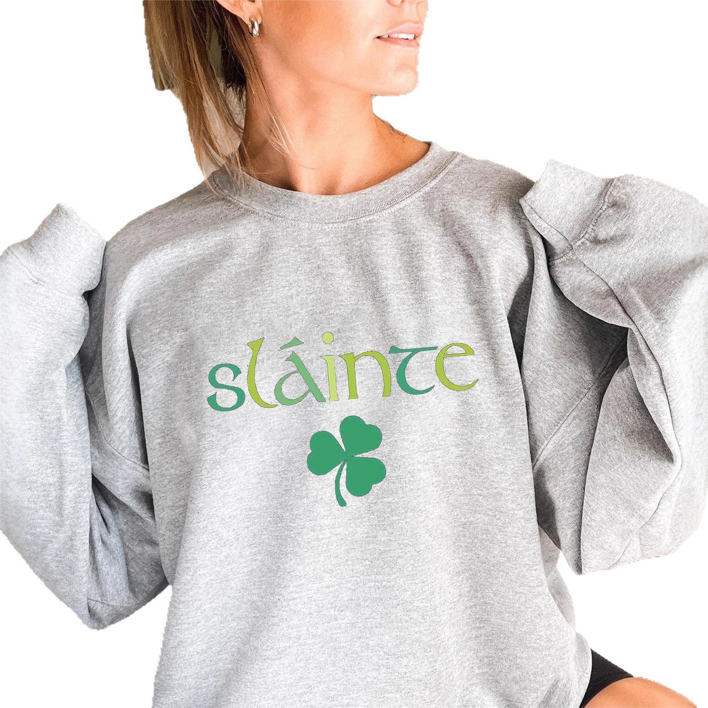 Damen Sweatshirt Voluminöse Ärmel Motiviertes Design Norvielle