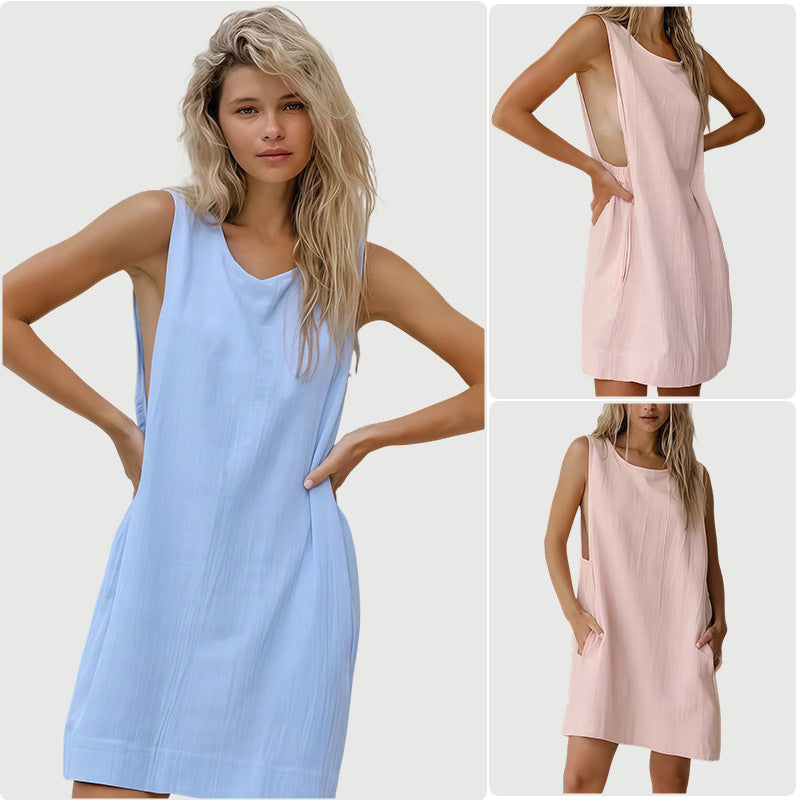 Damen Langarmkleid Lockerer Schnitt V-Ausschnitt Norvielle - Norvielle
