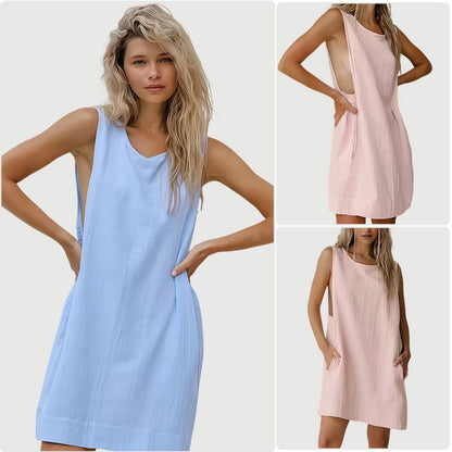 Damen Langarmkleid Lockerer Schnitt V-Ausschnitt Norvielle - Norvielle