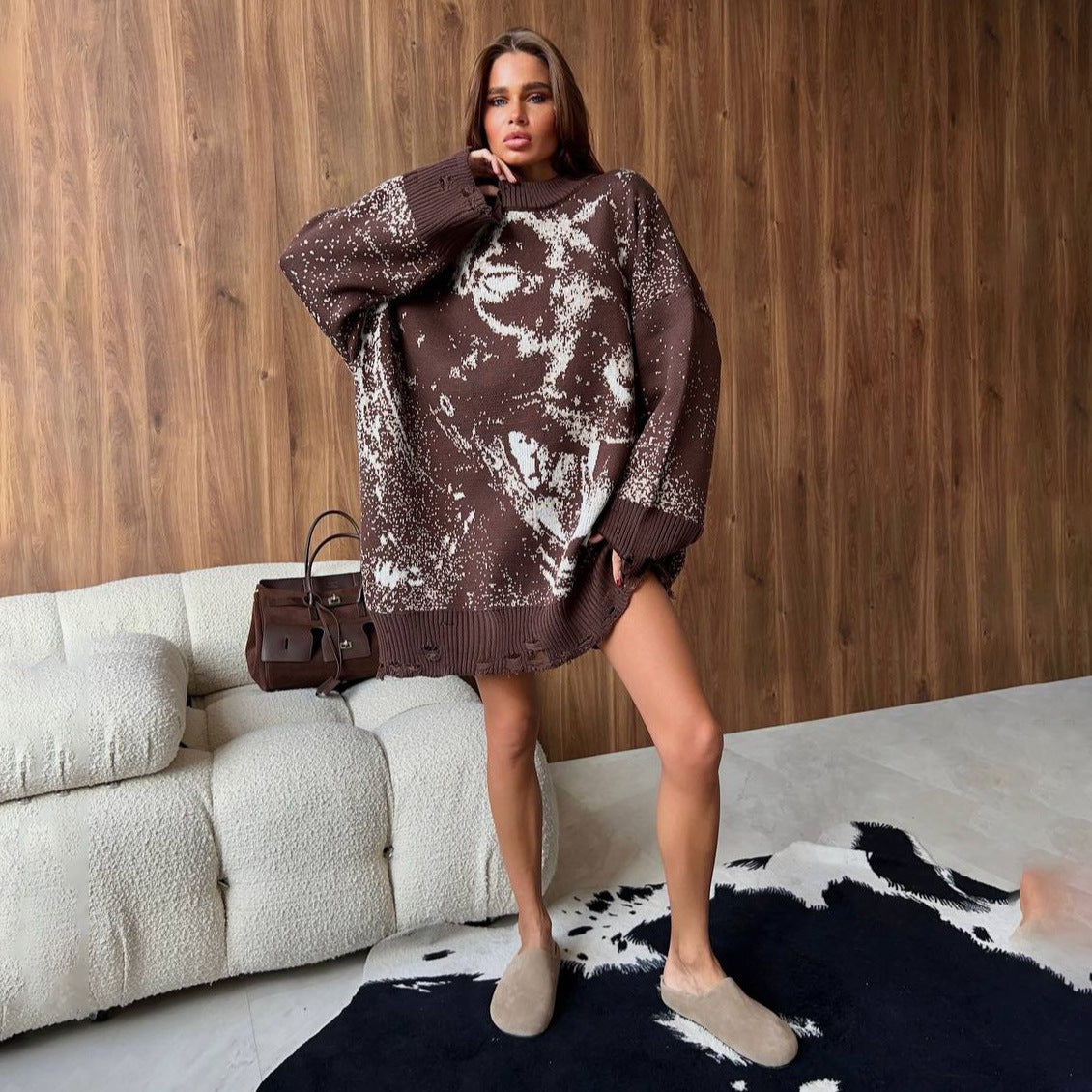 Damen Oversized Pullover Farbverlauf