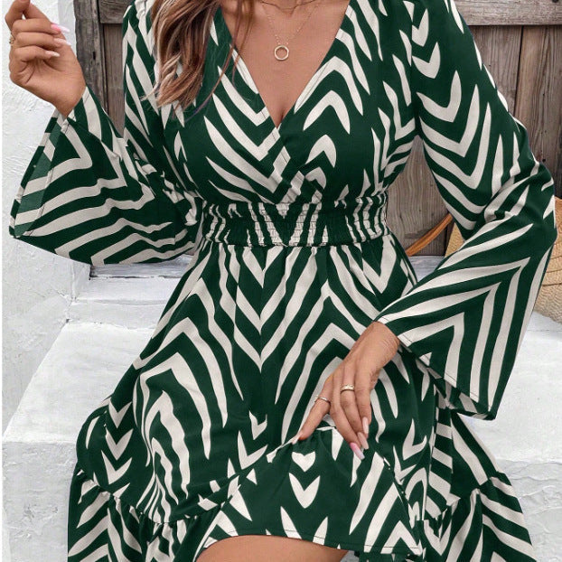 Damen Wickelkleid Voluminöser Rock Norvielle - Norvielle