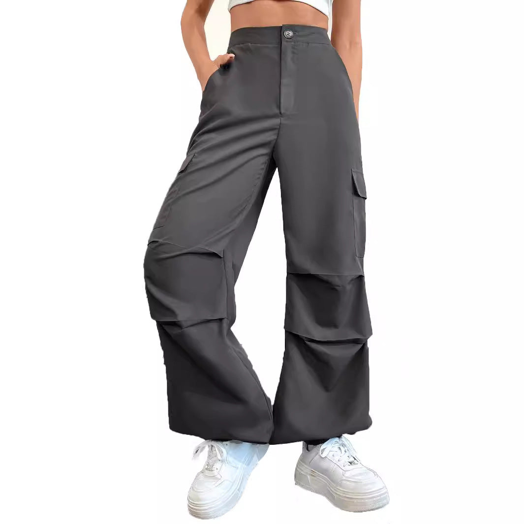 Damen Cargo-Hose Hochbund Seitentaschen Norvielle