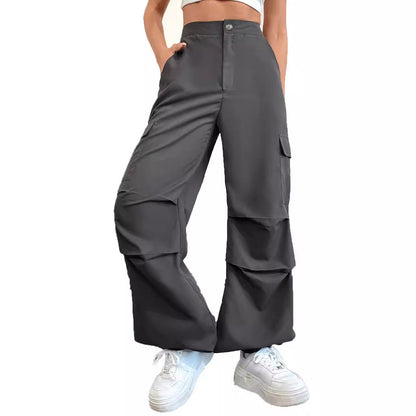 Damen Cargo-Hose Hochbund Seitentaschen Norvielle