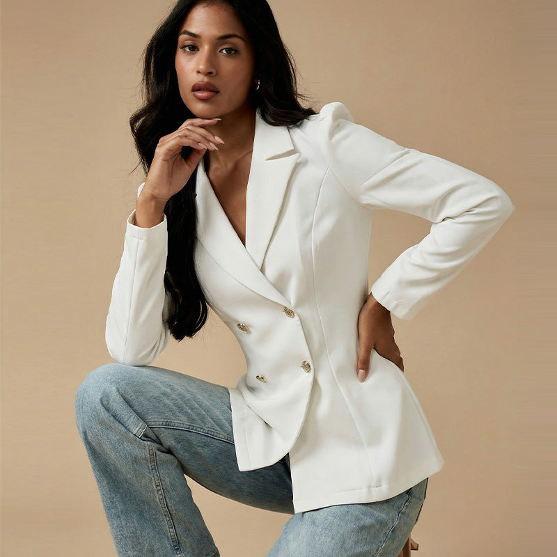 Damen Blazer Elegant Puffärmel