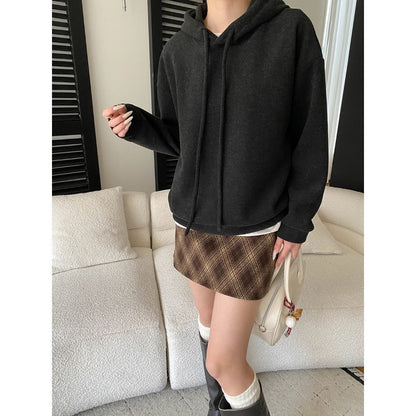 Damen Hoodie Mit Kapuze Überschnittene Schultern Norvielle