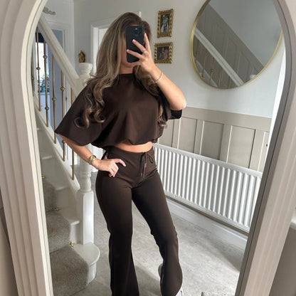 Damen Strick Lounge-Kombination Weit Schnitt Elegantes Design